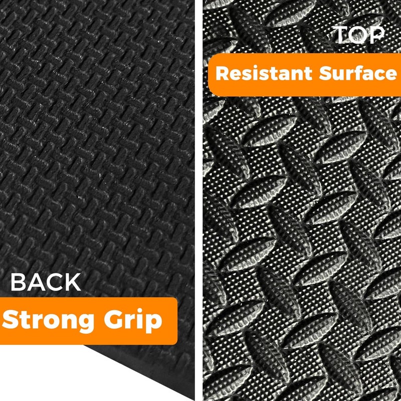 BierBear 4x6ft Gym Floor Mat 10mm Thick - Large TPE/NPE Foam Workout Mat for Home Gym, Garage Floor, Yoga & Exercise - Non-Slip Eco-Friendly Fitness Mat (Black) - Image 3